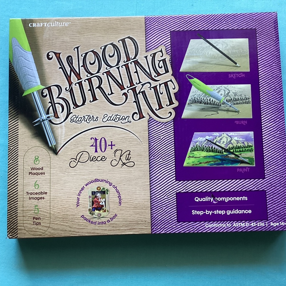 Craft Culture Wood Burning Kit Starters Edition 40 plus pieces